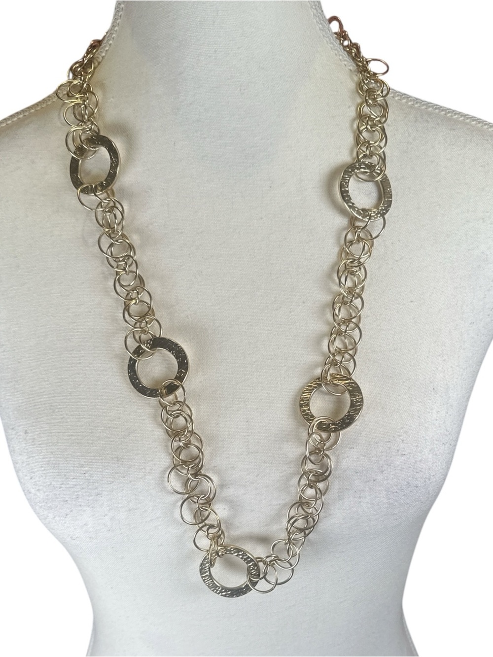 Talbots Gold-Tone Interlinked Circle Chain Necklace - Women Jewelry
